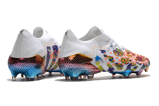 Chaussures de football Puma Future Z Multicolore Upper en tricot à coupe basse Cage Jaune néon en terrain ferme 18