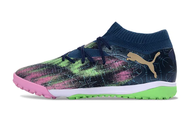 Puma Future Z Multicolore Marine Collet Tricoté Ajusté Lacets Asymétriques Gazon Chaussures de Football 7