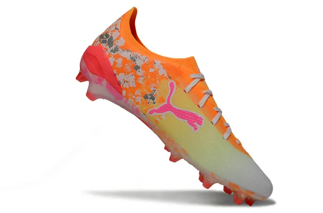 Puma Future Z Bottes de football à crampons Rose néon Orange éclaboussure Terrain ferme Chaussures de football 2