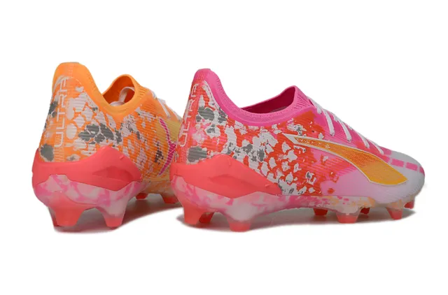 Puma Future Z Bottes de football à crampons Rose néon Orange éclaboussure Terrain ferme Chaussures de football 5