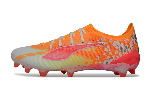 Puma Future Z Bottes de football à crampons Rose néon Orange éclaboussure Terrain ferme Chaussures de football 7