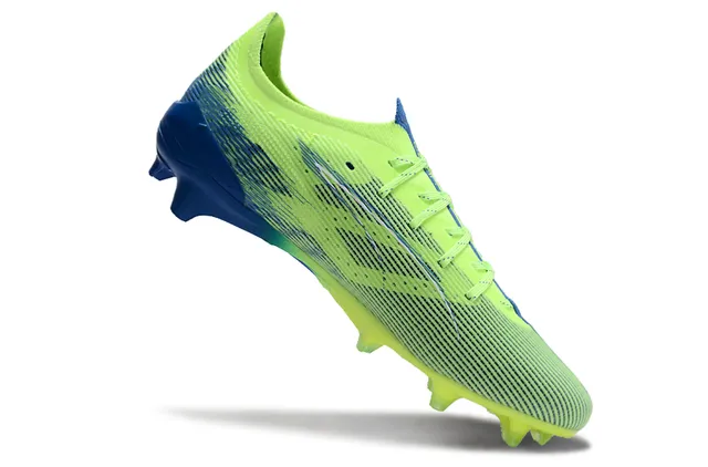 Puma Vert Bleu Haut Tricoté Lacets Asymétriques Terrain Ferme Chaussures de Football 2