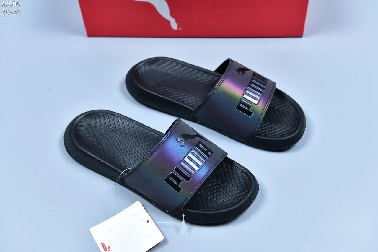 Puma Slide Holographic Black Slippers 2