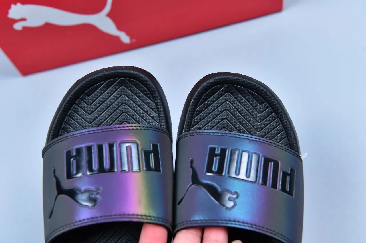Puma Slide Holographic Black Slippers 3