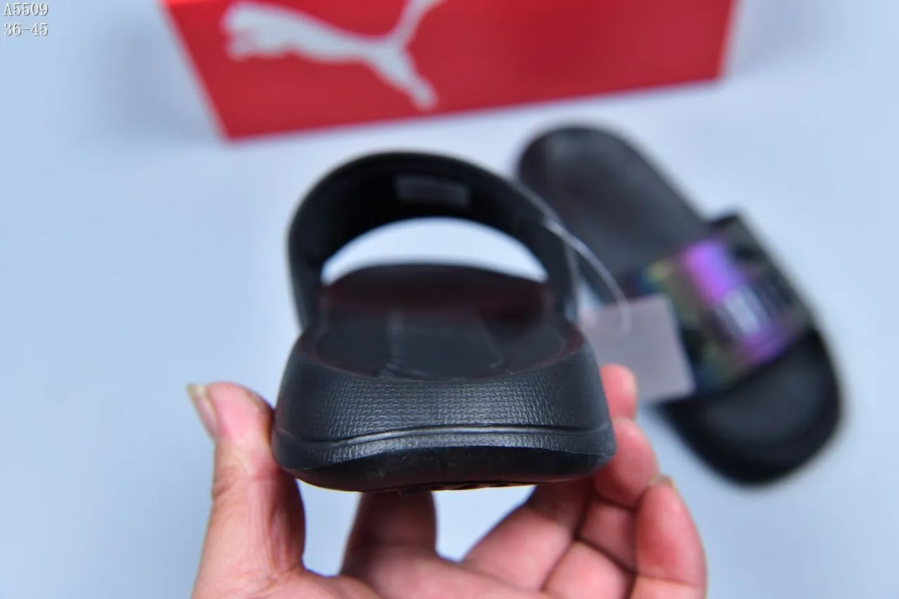 Puma Slide Holographic Black Slippers 5