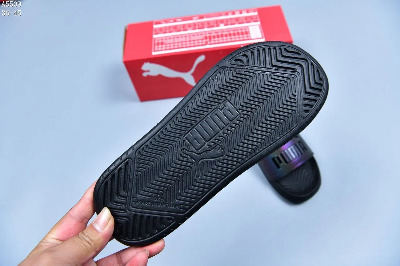 Puma Slide Holographic Black Slippers 6