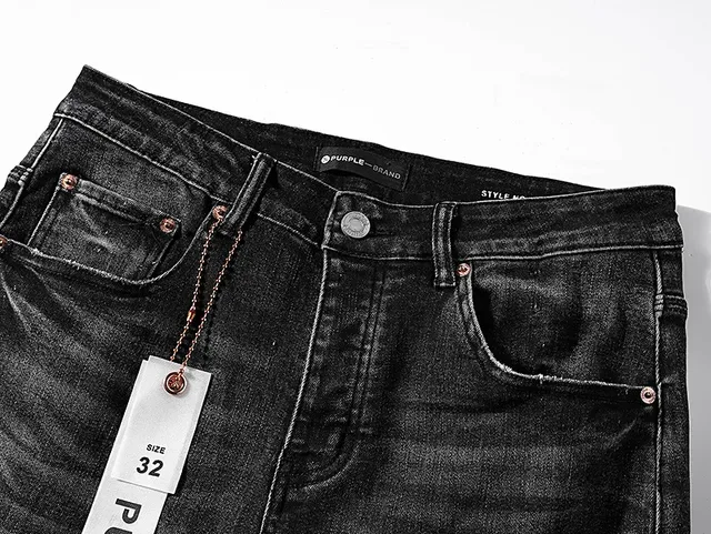 Purple Brand Distressed Black Slim-Fit Jeans 4