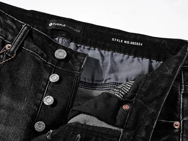 Purple Brand Distressed Black Slim-Fit Jeans 10