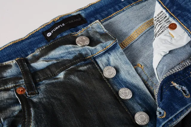 Purple Brand Paint-Splatter Distressed Dark Wash Jeans 9