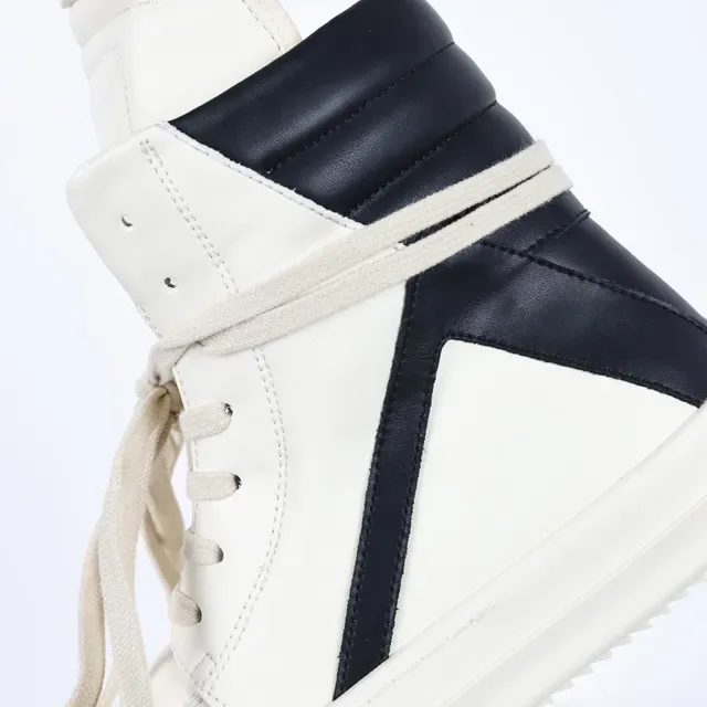 Rick Owens Geobasket Off-White and Black Lifestyle Sneakers 6