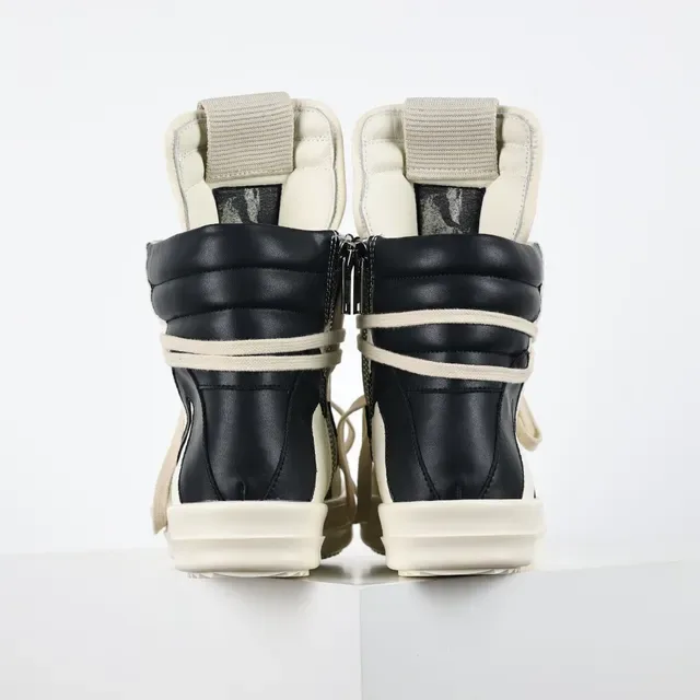 Rick Owens Geobasket Off-White and Black Lifestyle Sneakers 8