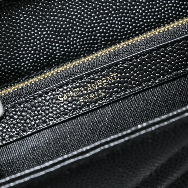Saint Laurent Beige Or Matelassé Couture Chevron Flap d'enveloppe Sac à chaîne 12
