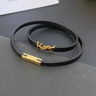 圣罗兰 Black Gold 双层薄皮手链