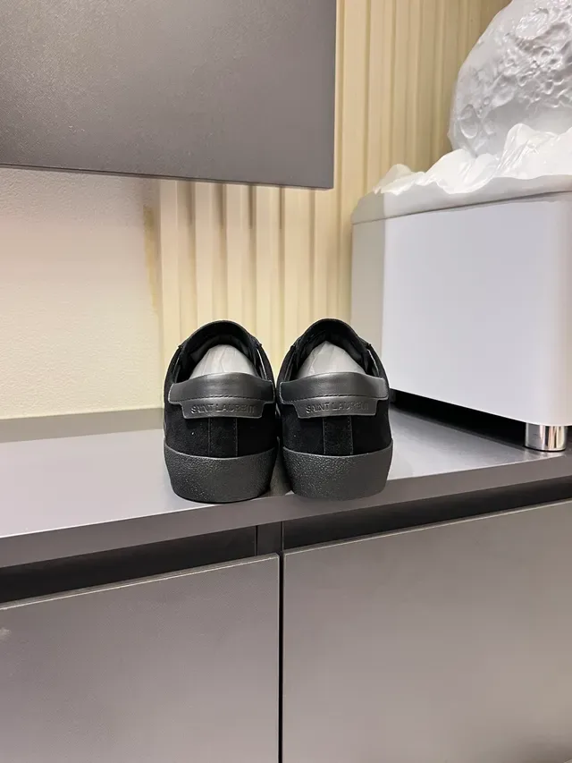 Saint Laurent Black Suede Tonal Embroidery Lifestyle Sneakers 2