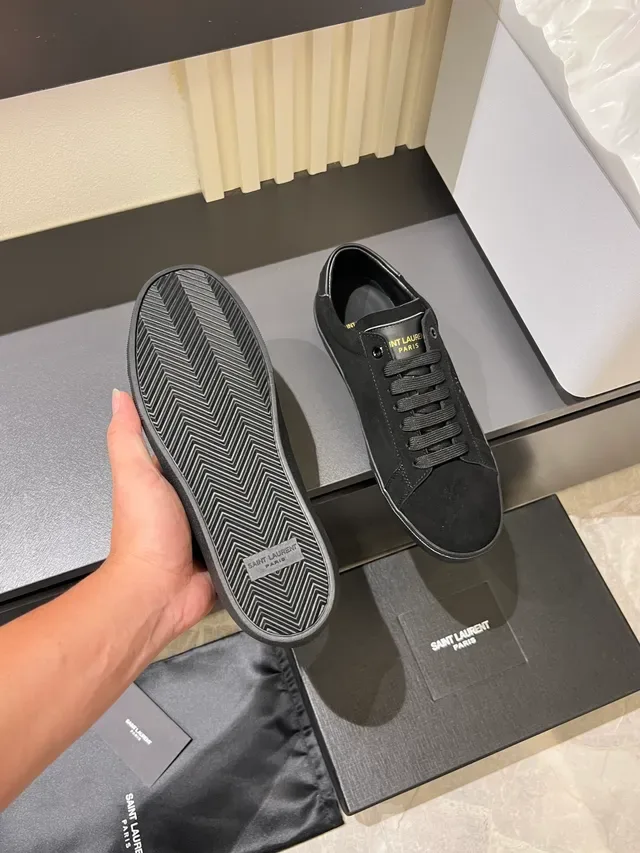 Saint Laurent Black Suede Tonal Embroidery Lifestyle Sneakers 4