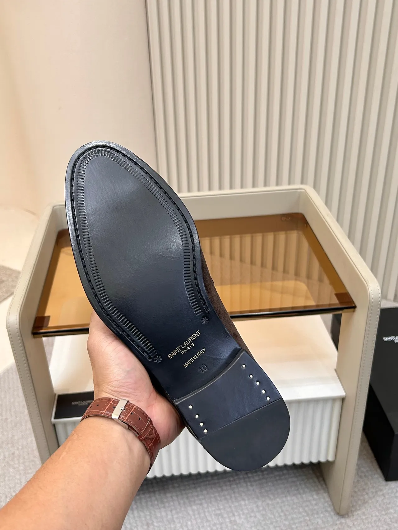 Saint Laurent Classic Loafer Mocassins Daim Marron 2