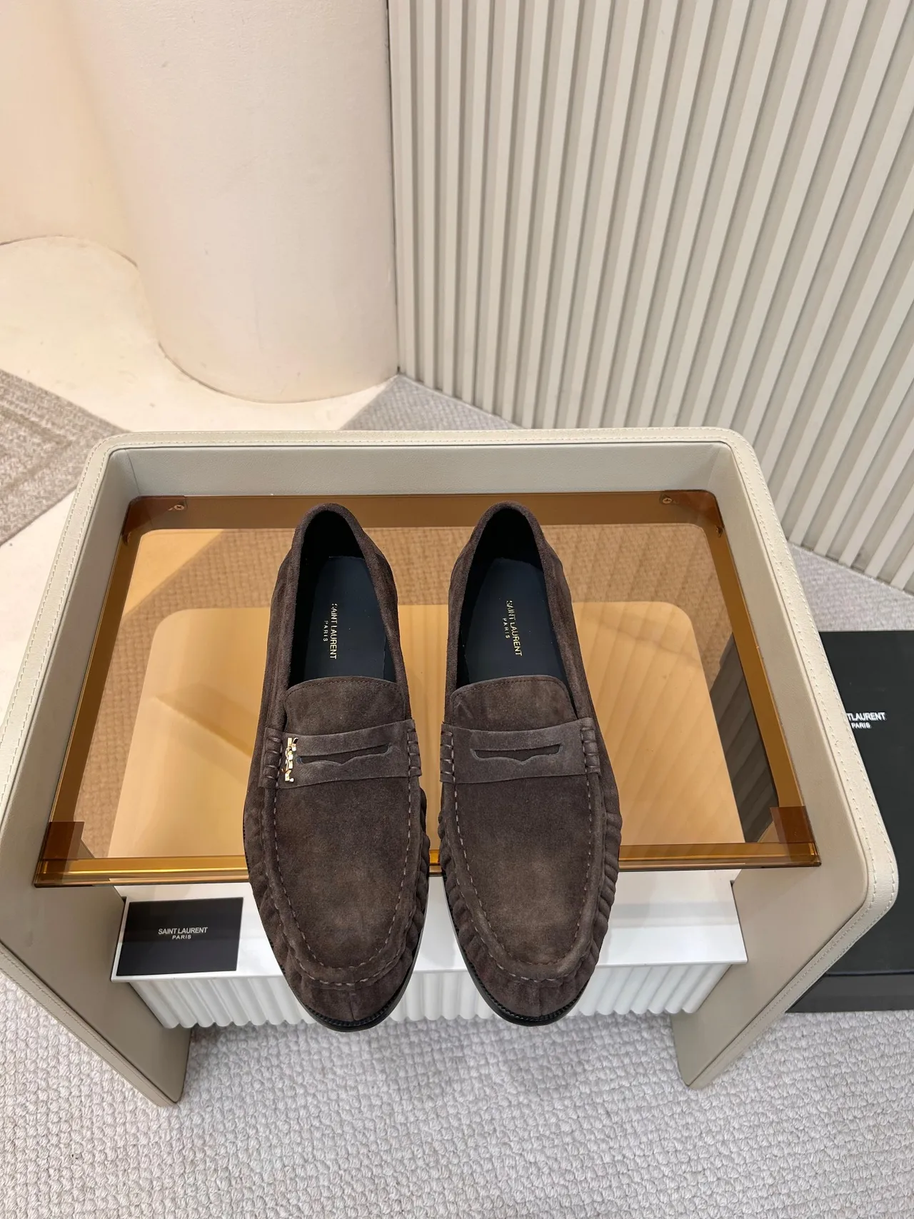 Saint Laurent Classic Loafer Mocassins Daim Marron 5