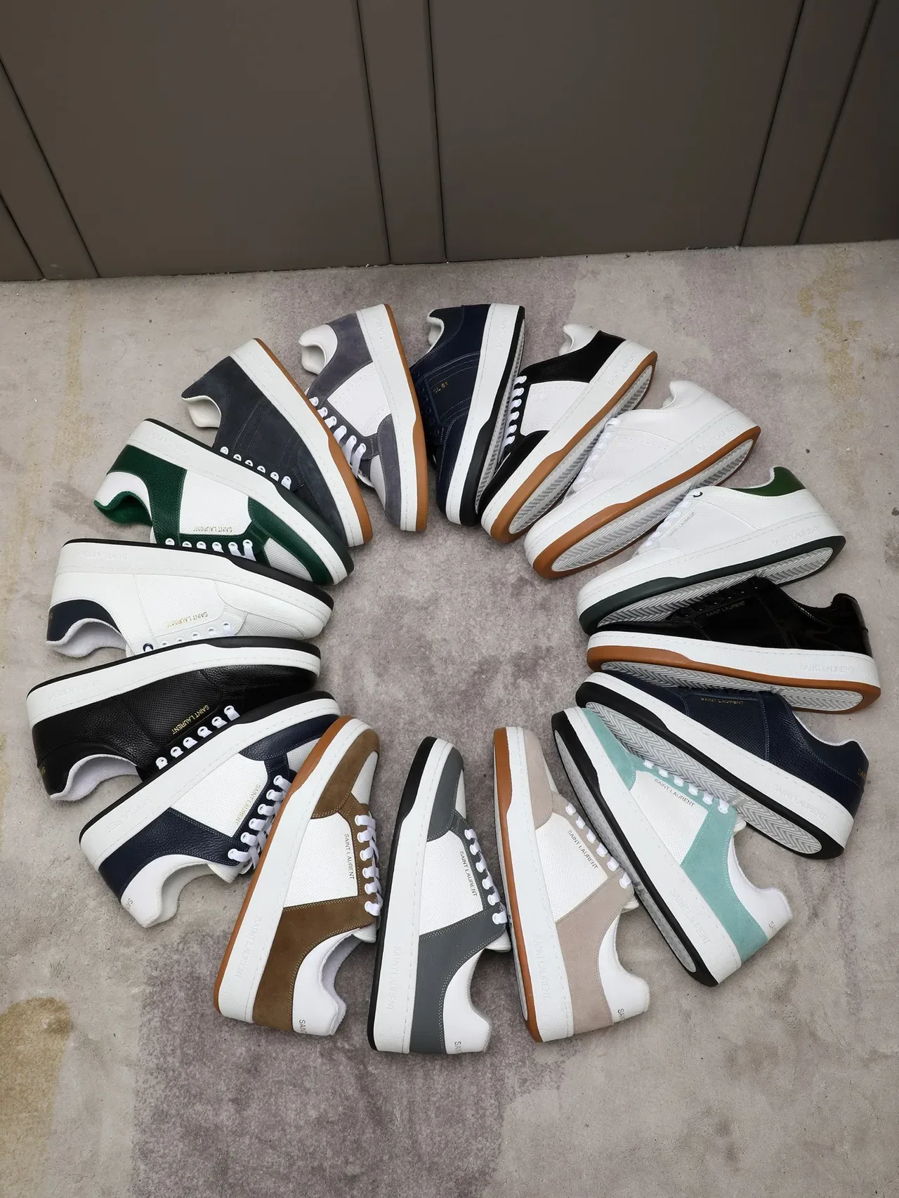 Saint Laurent Low-Top Suede and Leather Sneaker 2