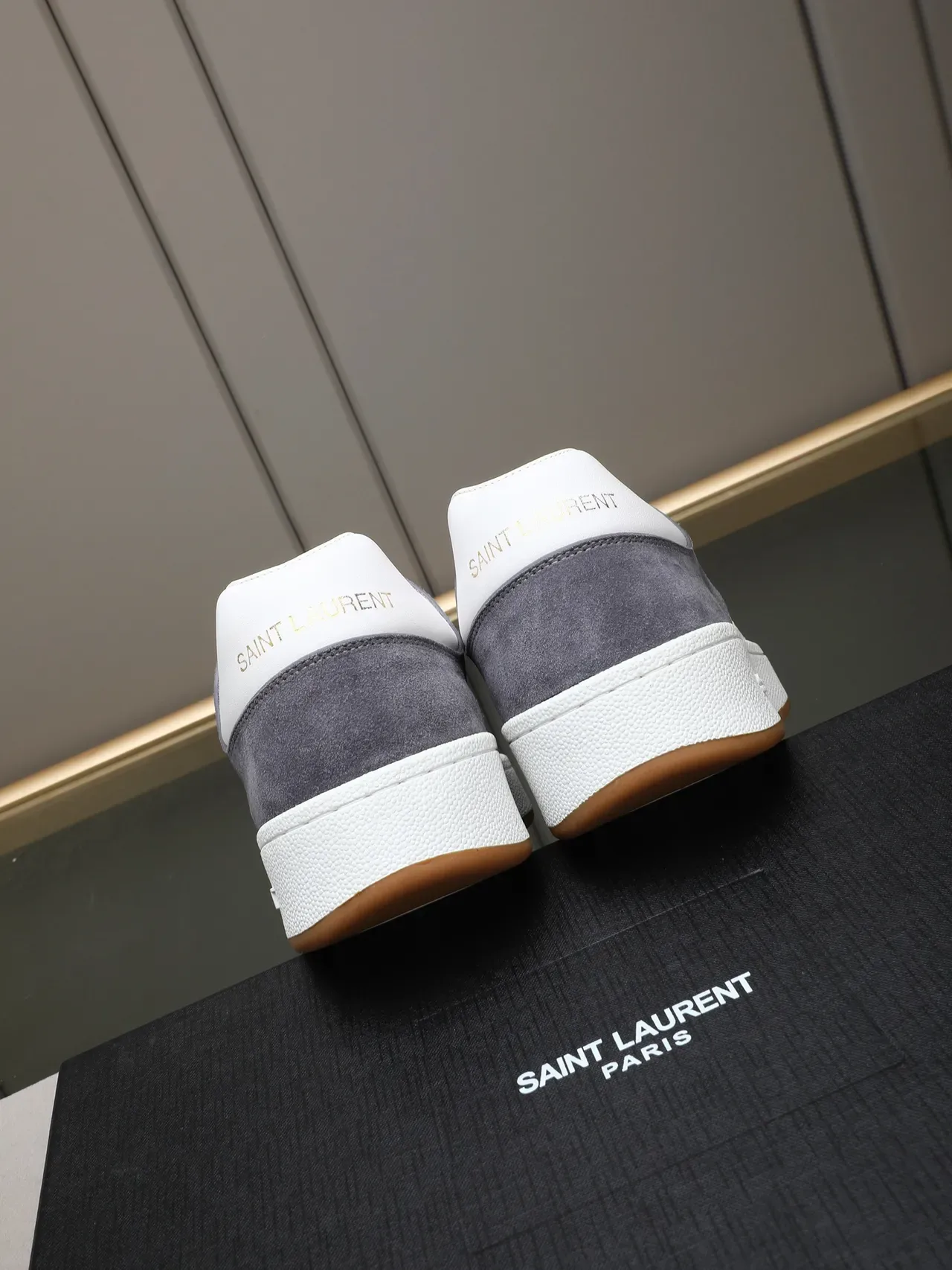Saint Laurent Low-Top Suede and Leather Sneaker 4