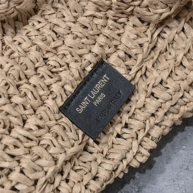 Saint Laurent Rive Gauche Beige Woven Tote Bag 3