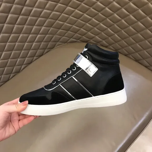 Salvatore Ferragamo Black White High-Top Leather Upper Lifestyle Sneakers 4