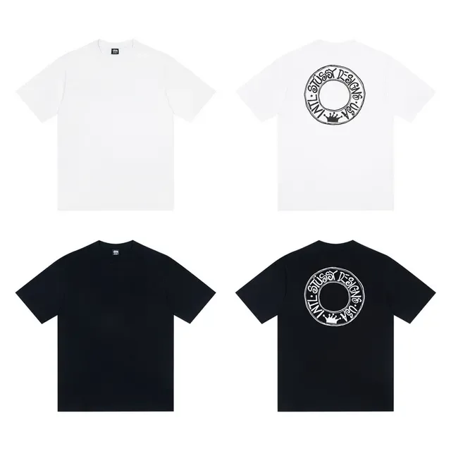 Stussy Stock Logo Circular Crown Back Print T-Shirt 2