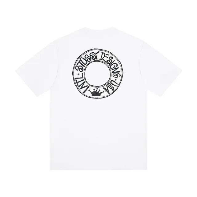 Stussy Stock Logo Circular Crown Back Print T-Shirt 3