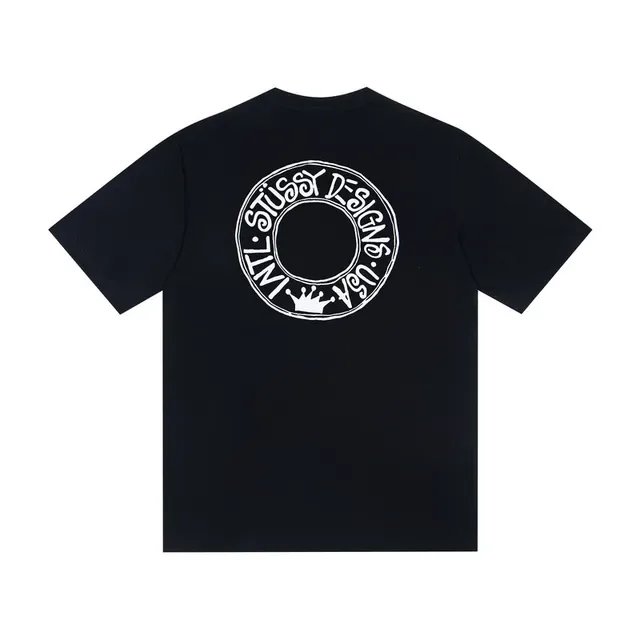 Stussy Stock Logo Circular Crown Back Print T-Shirt 5