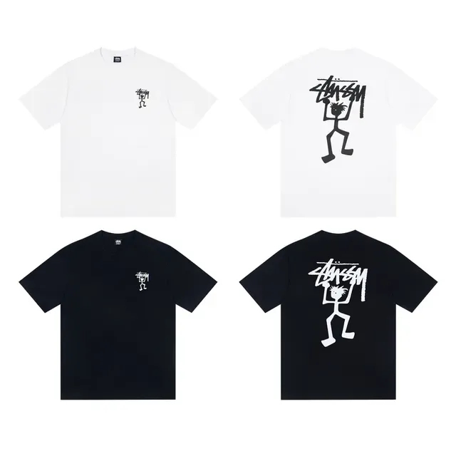 Stussy Stock Logo Stick Figure Graphic T-Shirt 2