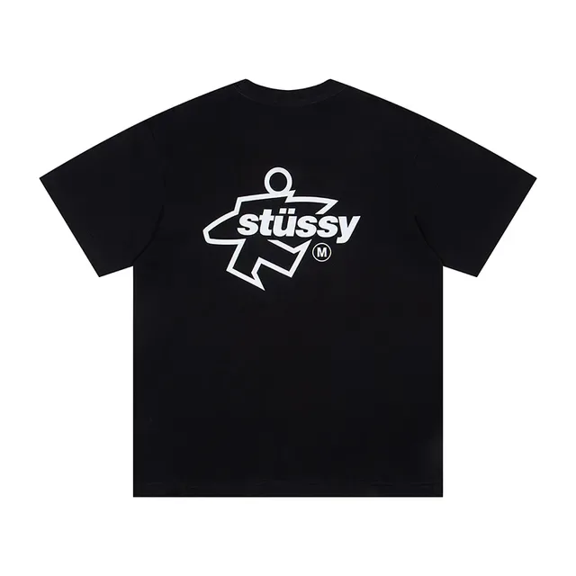 Stüssy Stock Logo White and Black Graphic T-Shirt 2