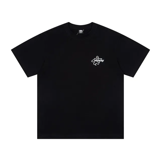 Stüssy Stock Logo White and Black Graphic T-Shirt 3