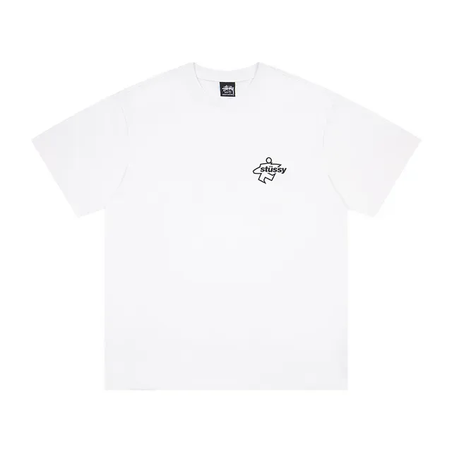 Stüssy Stock Logo White and Black Graphic T-Shirt 5