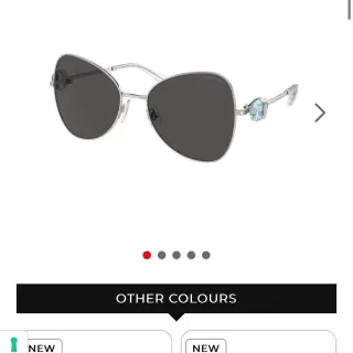 Swarovski Silver Gray Cat-Eye Aviator Hybrid Metal Frame Sunglasses