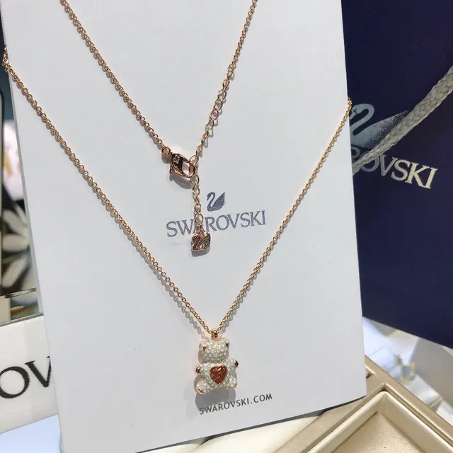 Swarovski Urso de Pelúcia Colar com Pingente de Cristal 3