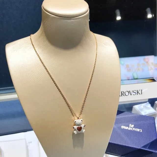 Swarovski Urso de Pelúcia Colar com Pingente de Cristal 5