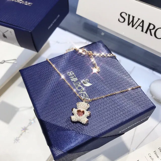 Swarovski Urso de Pelúcia Colar com Pingente de Cristal 6