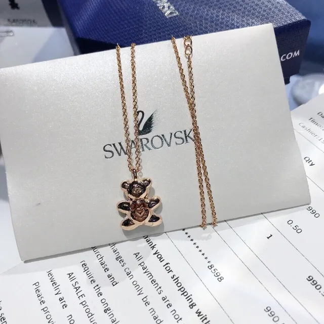 Swarovski Urso de Pelúcia Colar com Pingente de Cristal 7