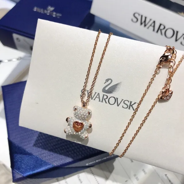 Swarovski Urso de Pelúcia Colar com Pingente de Cristal 8