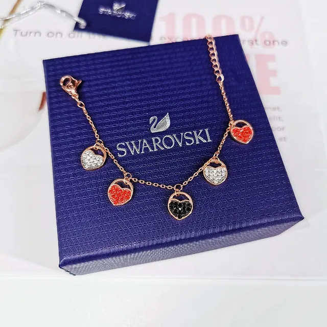 Swarovski Bracelet Charm Triple Cœur Cristal 2