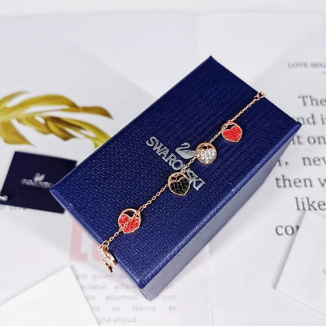 Swarovski Bracelet Charm Triple Cœur Cristal 3