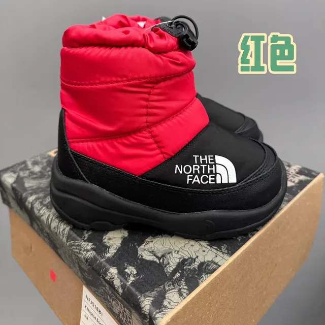 The North Face Green Black Puffy Insulated Drawstring Cuff Snow Boots 5
