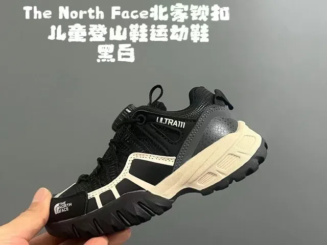 The North Face Pink Beige Chunky Sole Layered Mesh-Synthetic Upper Lifestyle Sneakers 3