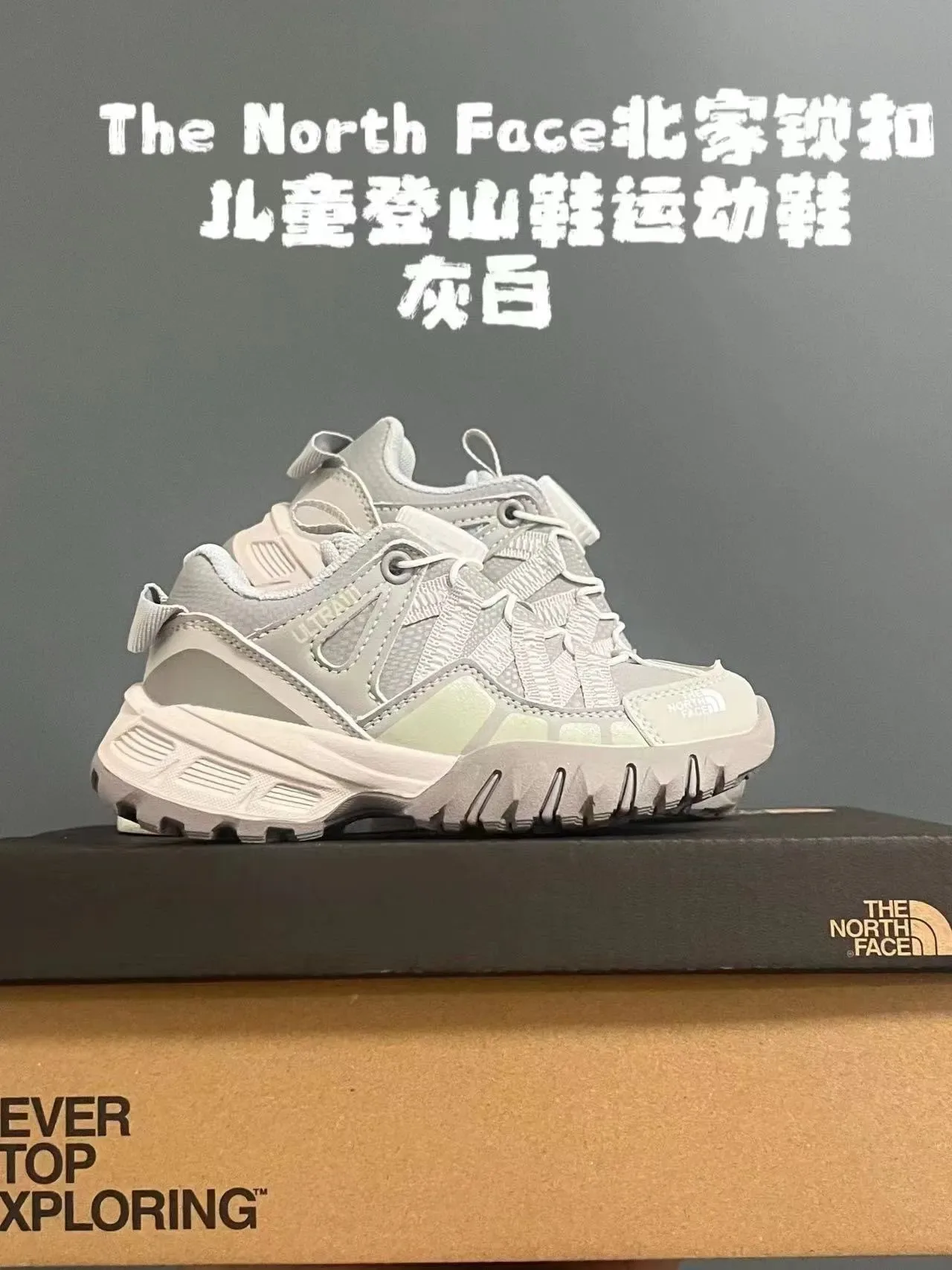 The North Face Pink Beige Chunky Sole Layered Mesh-Synthetic Upper Lifestyle Sneakers 4
