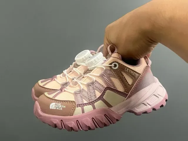 The North Face Pink Beige Chunky Sole Layered Mesh-Synthetic Upper Lifestyle Sneakers 10