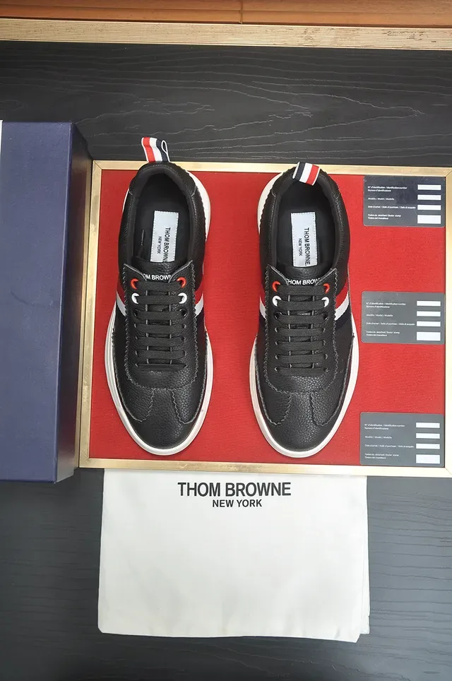 Thom Browne Classic Stripe Sneaker Black Red White Blue Lifestyle Sneakers 5