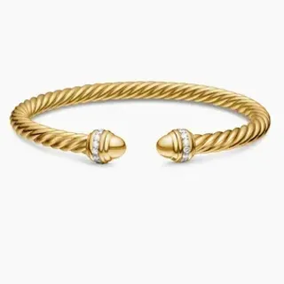 Tiffany & Co. HardWear Twisted Rope Diamond-Accent Gold Bracelet