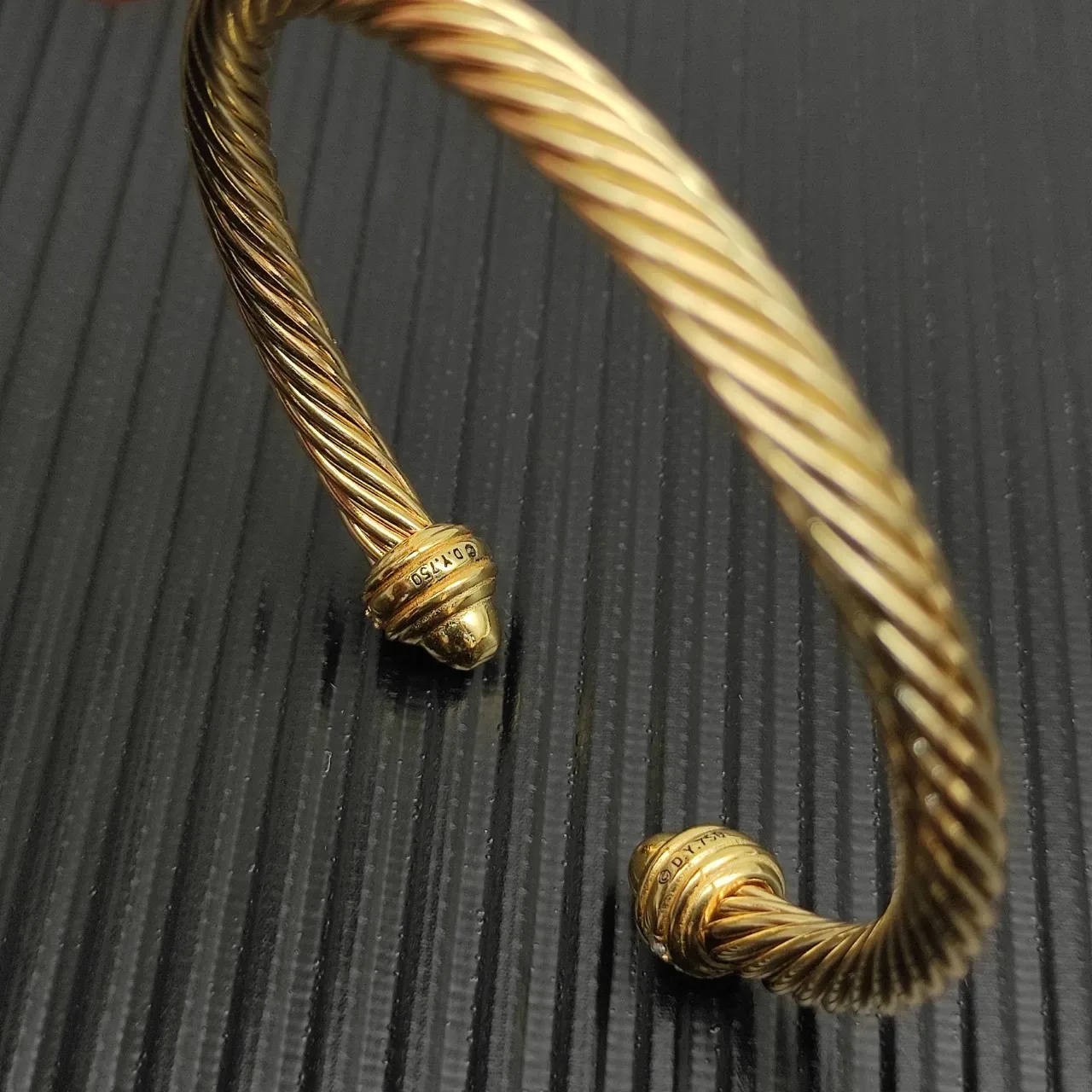 Tiffany & Co. HardWear Twisted Rope Diamond-Accent Gold Bracelet 7