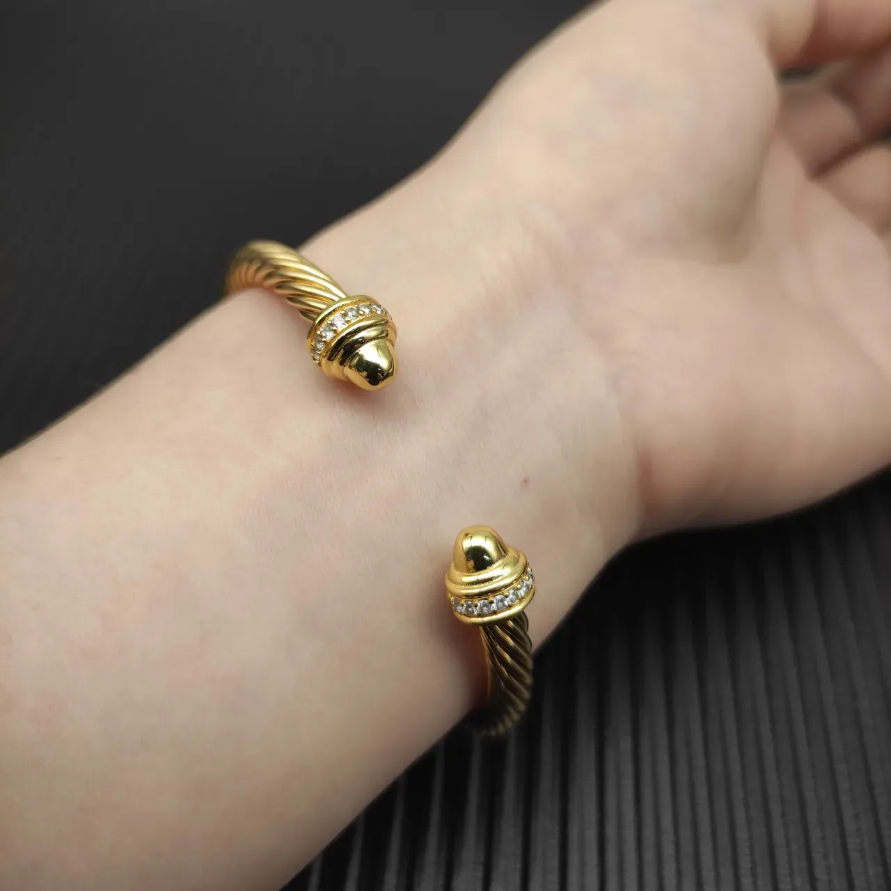 Tiffany & Co. HardWear Twisted Rope Diamond-Accent Gold Bracelet 10