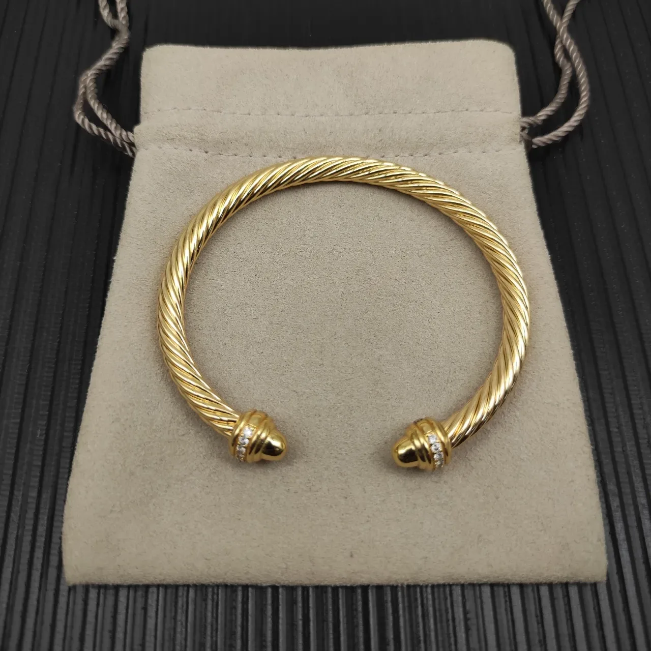 Tiffany & Co. HardWear Twisted Rope Diamond-Accent Gold Bracelet 11
