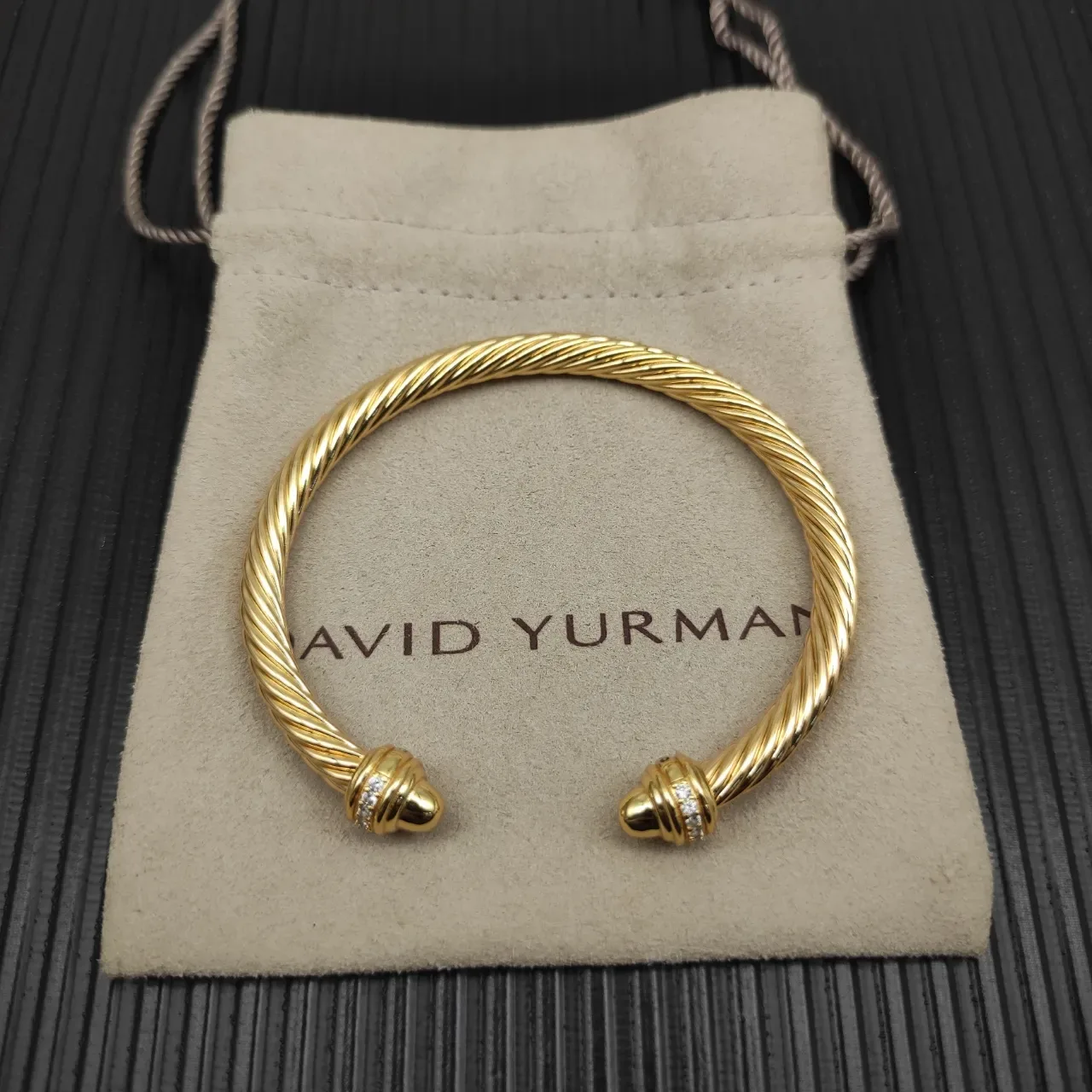 Tiffany & Co. HardWear Twisted Rope Diamond-Accent Gold Bracelet 12